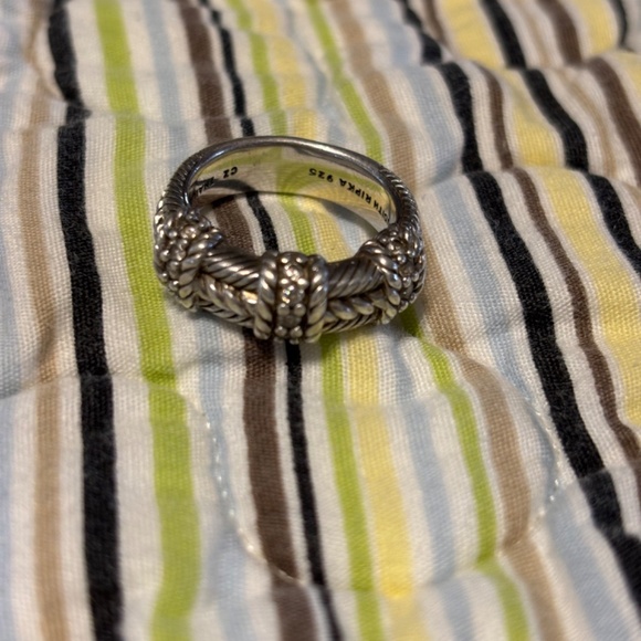 Judith Ripka Sterling Silver & Cubic Zirconia Braided Band Ring Size 6 - Picture 2 of 5